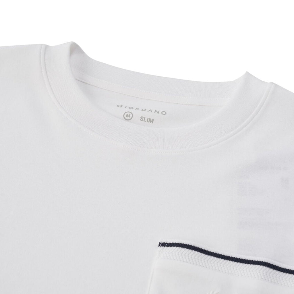 Men’S Liquid Touch Slim Fit Cotton Crew Neck Tee With Chest Pocket S - Shop Giordano