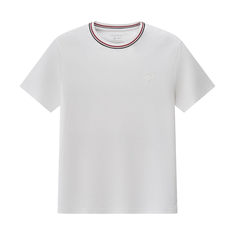 Giordano Men's Liquid Touch Slim Fit Cotton Crew Neck Tee With Chest Pocket - Premium Tee