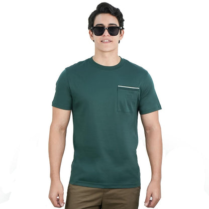 Men’S Liquid Touch Slim Fit Cotton Crew Neck Tee With Chest Pocket - Giordano