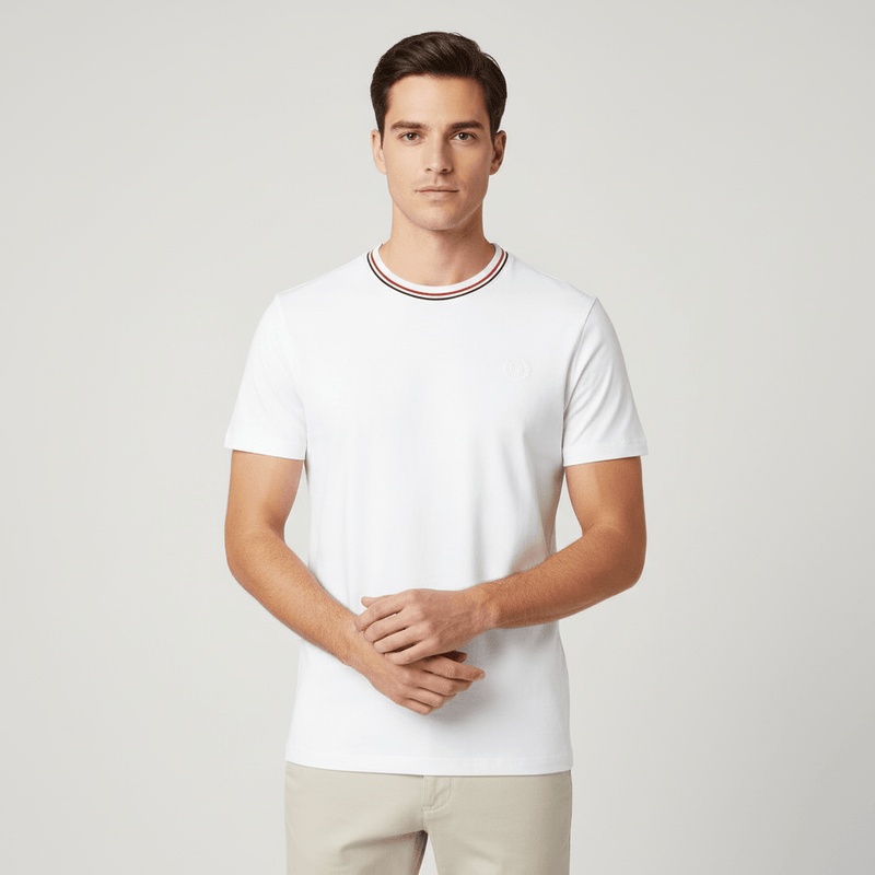 Giordano Men's Liquid Touch Slim Fit Cotton Crew Neck Tee With Chest Pocket - Premium Tee
