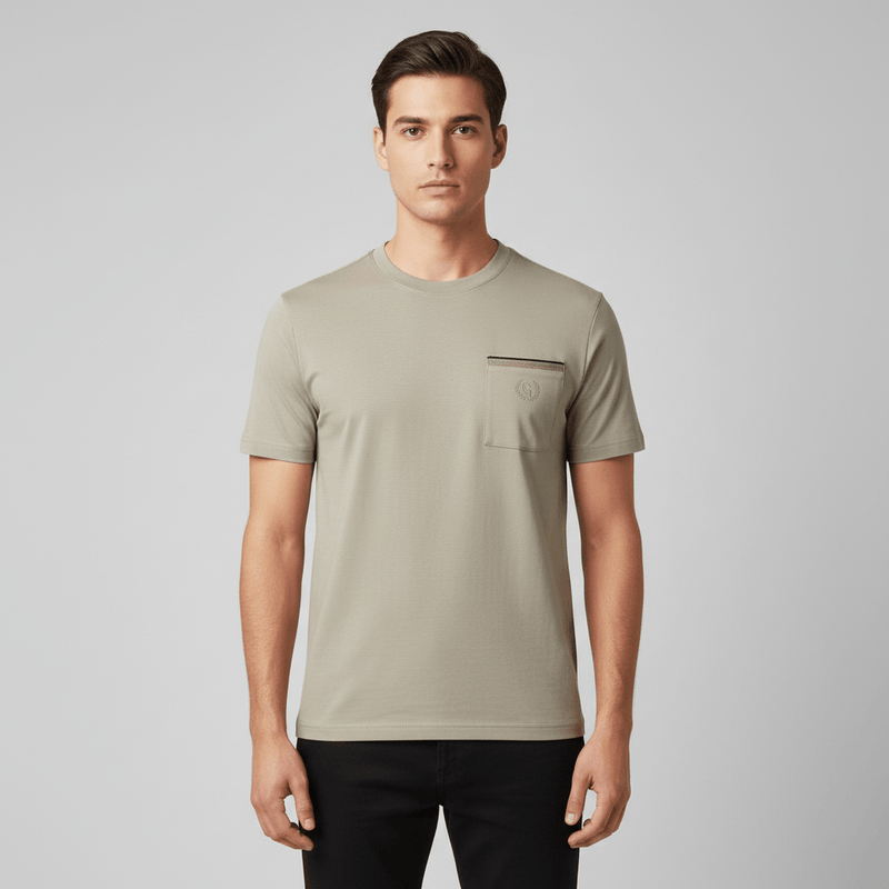 Men’S Liquid Touch Slim Fit Cotton Crew Neck Tee With Chest Pocket S - Shop Giordano