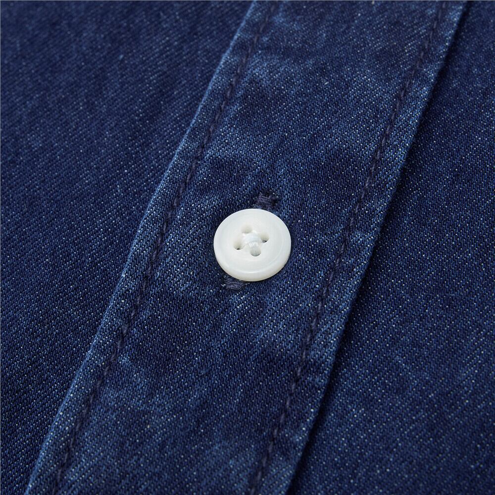 Men's Loose Fit Short Sleeve Button - Front Denim Shirt | Online Exclusive S - Shop Giordano