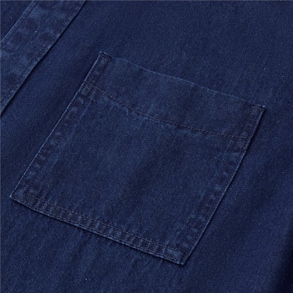 Men's Loose Fit Short Sleeve Button - Front Denim Shirt | Online Exclusive S - Shop Giordano