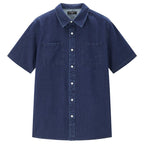 Men's Loose Fit Short Sleeve Button - Front Denim Shirt | Online Exclusive S - Shop Giordano
