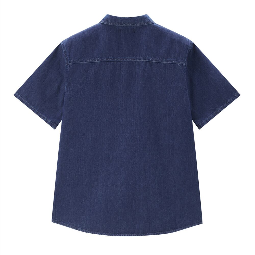 Men's Loose Fit Short Sleeve Button - Front Denim Shirt | Online Exclusive S - Shop Giordano