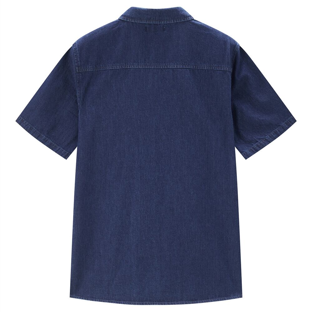 Men's Loose Fit Short Sleeve Button - Front Denim Shirt | Online Exclusive S - Shop Giordano