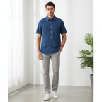 Men's Loose Fit Short Sleeve Button - Front Denim Shirt | Online Exclusive S - Shop Giordano