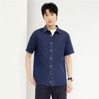 Men's Loose Fit Short Sleeve Button - Front Denim Shirt | Online Exclusive S - Shop Giordano
