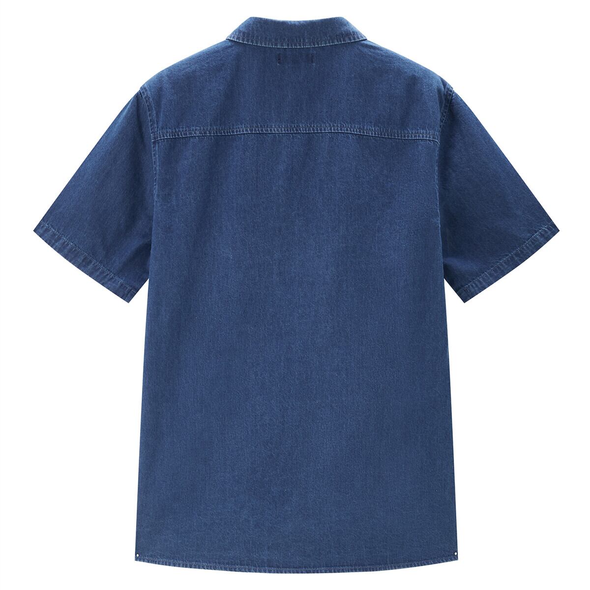 Men's Loose Fit Short Sleeve Button - Front Denim Shirt | Online Exclusive S - Shop Giordano