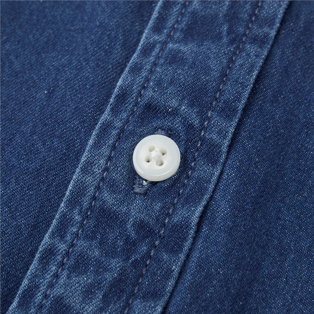 Men's Loose Fit Short Sleeve Button - Front Denim Shirt | Online Exclusive S - Shop Giordano