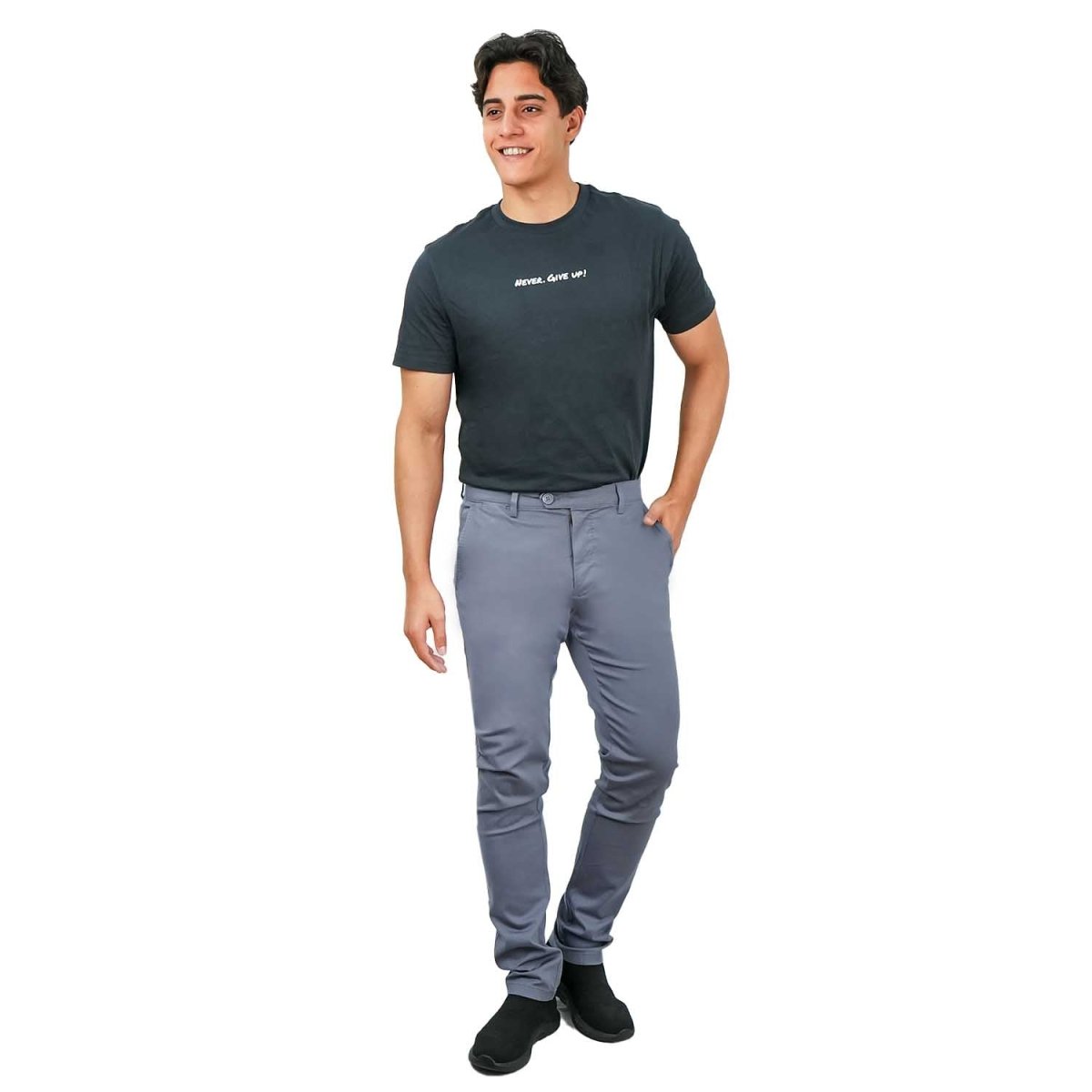 Men's Low Rise Slim Fit Cotton Twill Khakis - Giordano