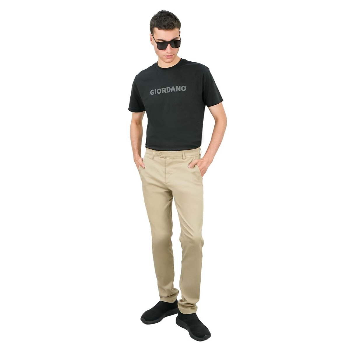 Men's Low Rise Slim Fit Cotton Twill Khakis - Giordano