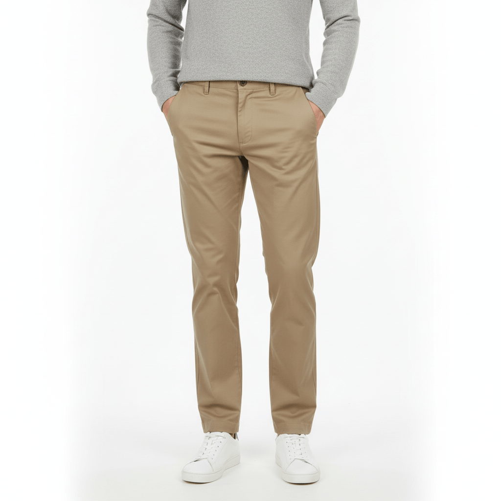 Men’S Low Rise Slim Tapered Cotton Stretch Twill Khakis 30 - Shop Giordano