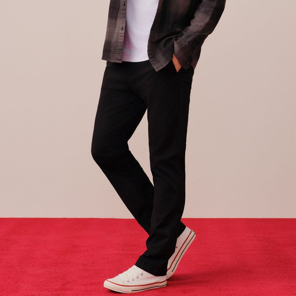 Men’S Low Rise Slim Tapered Cotton Stretch Twill Khakis 30 - Shop Giordano