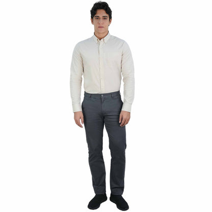 Men’S Low Rise Slim Tapered Cotton Stretch Twill Khakis - Giordano