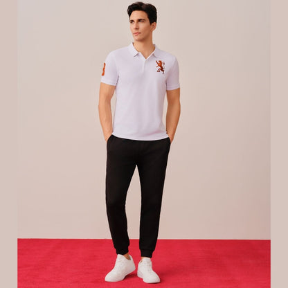 Men's Lycra Pique Embroidery Polo (3D Lion) - Giordano