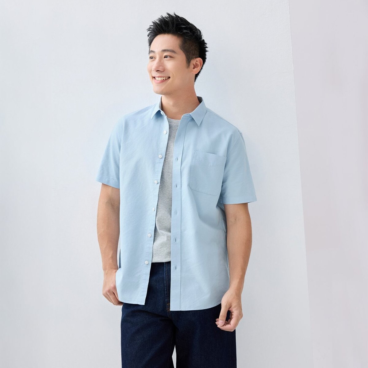 Men's Lyocell Cotton Relex Fit Shirt S - Shop Giordano