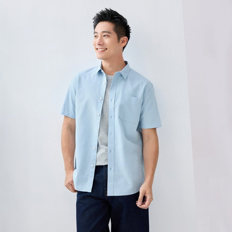 Men's Lyocell Cotton Relex Fit Shirt S - Shop Giordano