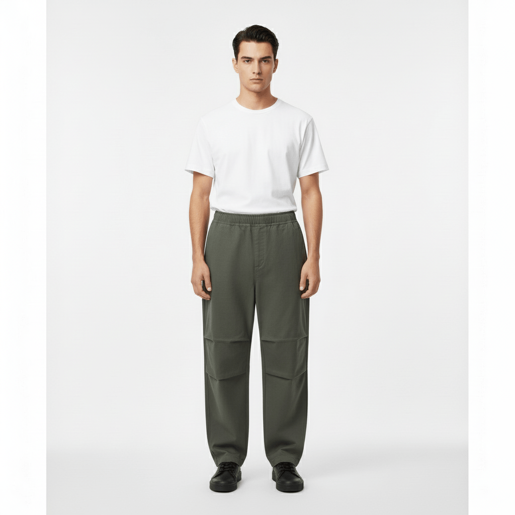 Men's Mid - Rise Relaxed Fit Cotton Stretch Twill Khakis S - Shop Giordano