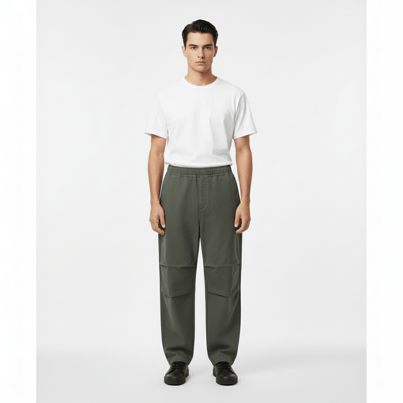 Men's Mid - Rise Relaxed Fit Cotton Stretch Twill Khakis S - Shop Giordano