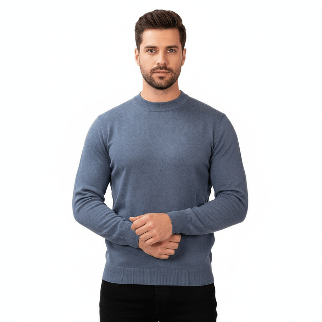 Men’S Mock Neck Jersey Knit Relaxed Fit Sweater S - Shop Giordano