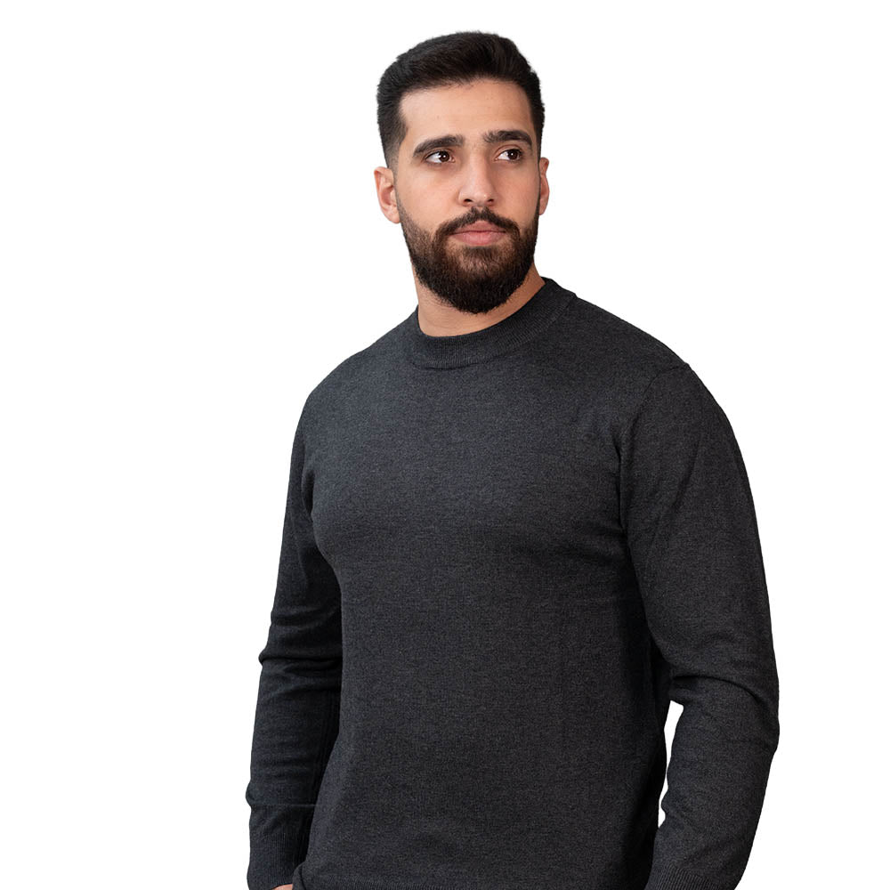 Men’S Mock Neck Jersey Knit Relaxed Fit Sweater S - Shop Giordano
