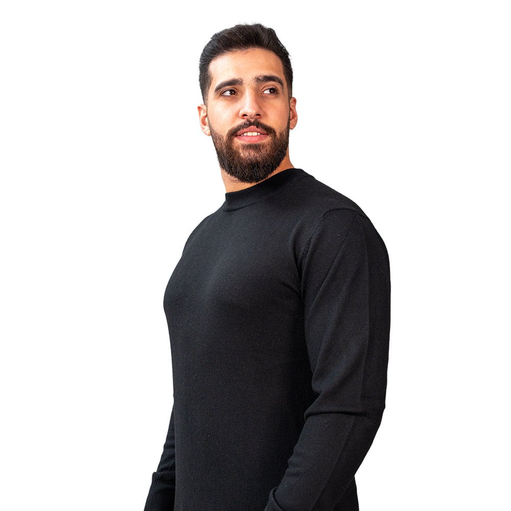 Men’S Mock Neck Jersey Knit Relaxed Fit Sweater S - Shop Giordano