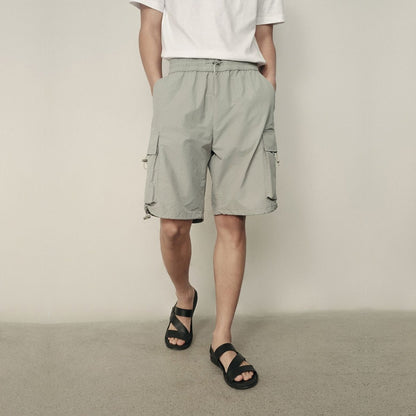 Men’S Nylon - Cotton Twill Elastic Waist Shorts | Korea Collection - Giordano