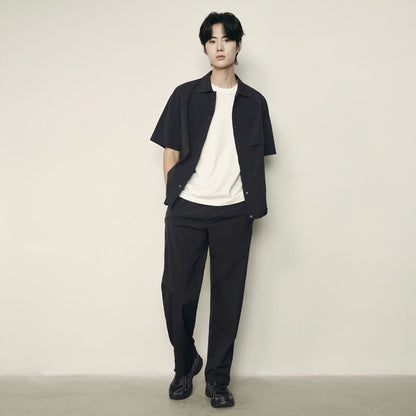Men’S Nylon Stretch Short Sleeve Shirt – Lightweight & Water - Resistant | Korea Collection - Giordano