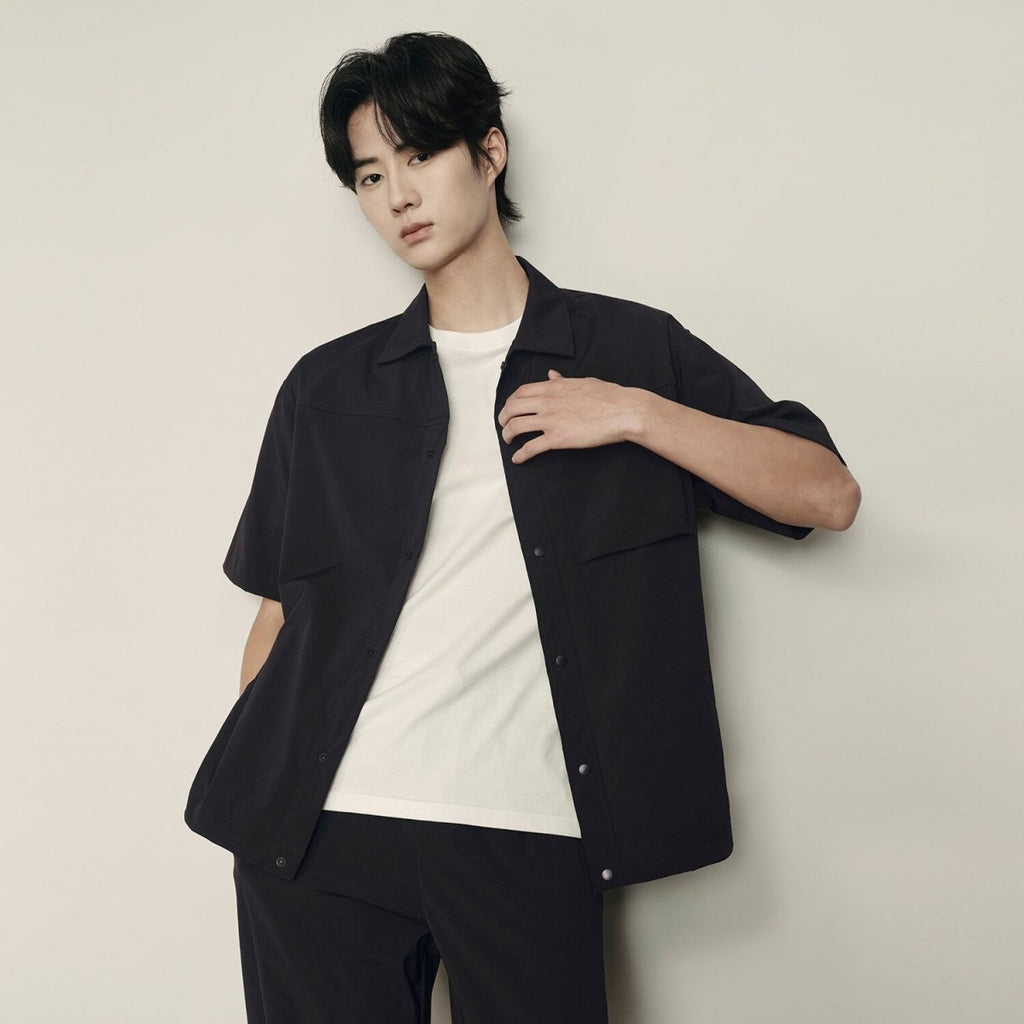 Men’S Nylon Stretch Short Sleeve Shirt – Lightweight & Water - Resistant | Korea Collection S - Shop Giordano