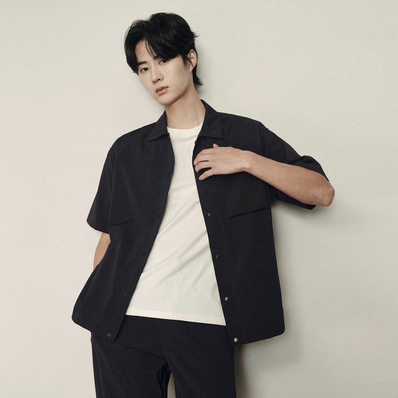 Men’S Nylon Stretch Short Sleeve Shirt – Lightweight & Water - Resistant | Korea Collection S - Shop Giordano
