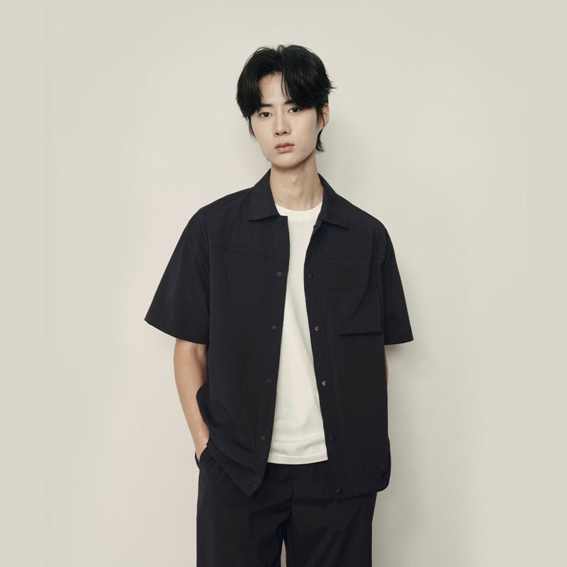 Men’S Nylon Stretch Short Sleeve Shirt – Lightweight & Water - Resistant | Korea Collection S - Shop Giordano