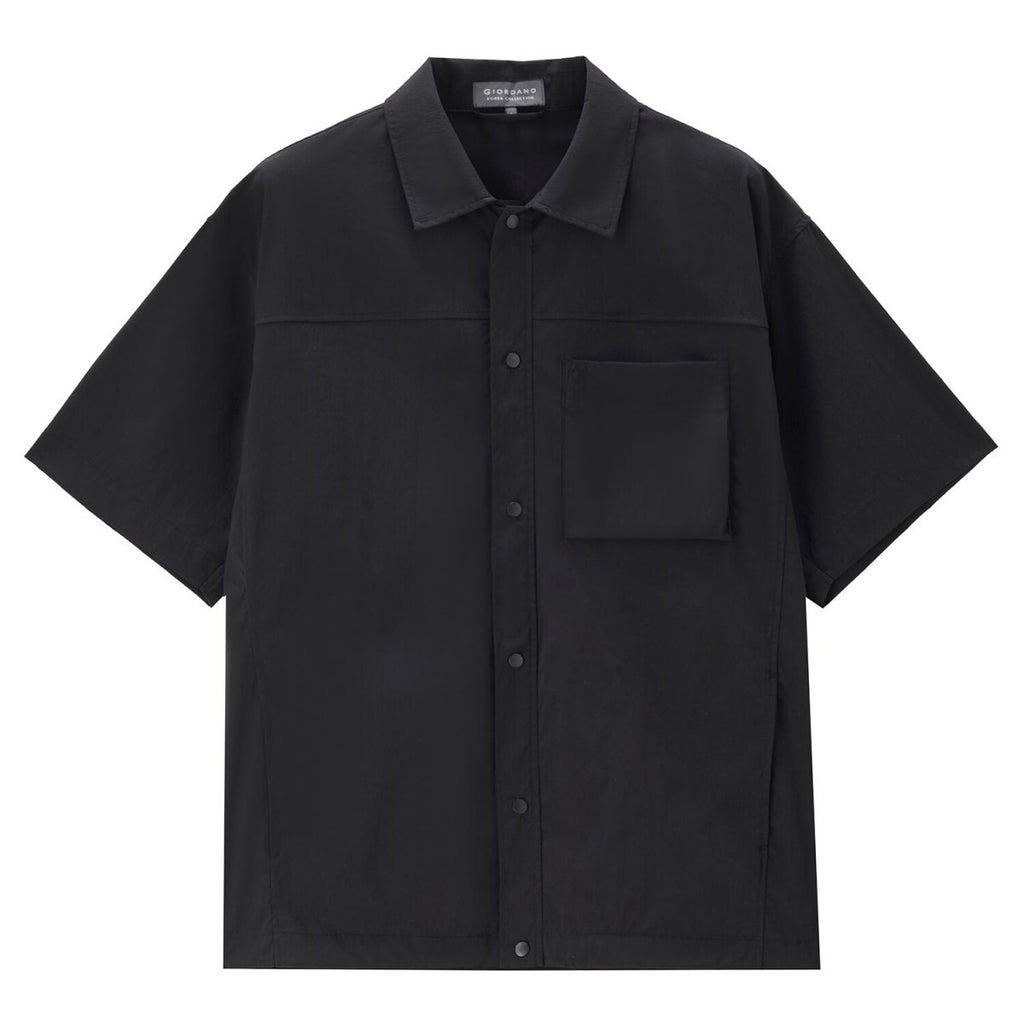 Men’S Nylon Stretch Short Sleeve Shirt – Lightweight & Water - Resistant | Korea Collection S - Shop Giordano