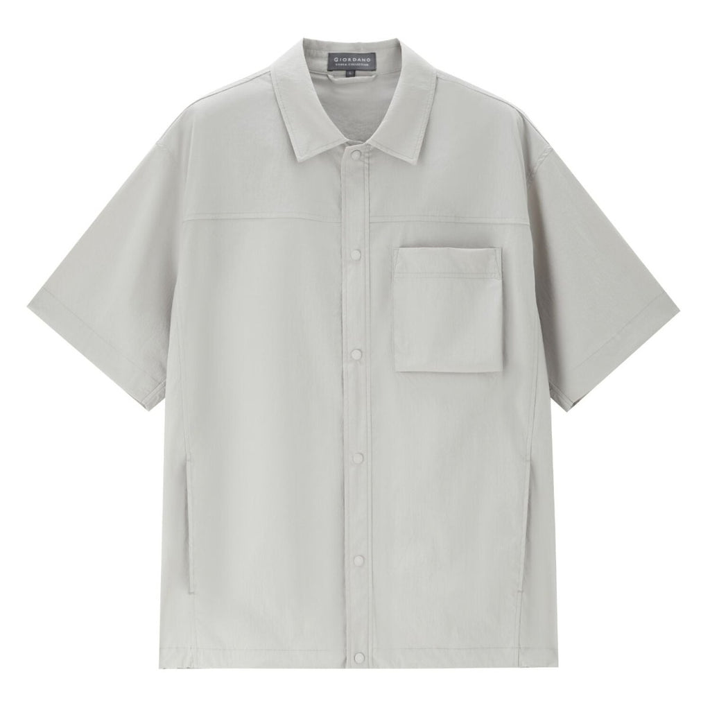 Men’S Nylon Stretch Short Sleeve Shirt – Lightweight & Water - Resistant | Korea Collection S - Shop Giordano