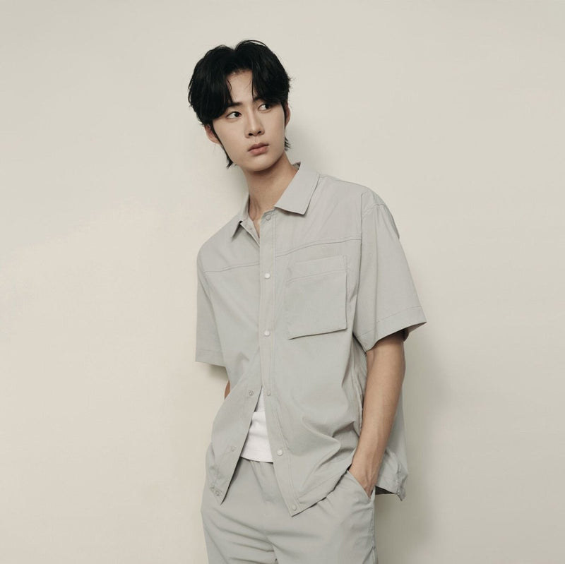 Men’S Nylon Stretch Short Sleeve Shirt – Lightweight & Water - Resistant | Korea Collection S - Shop Giordano
