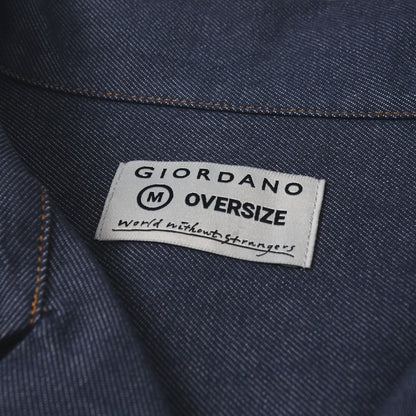 Men's Oversize Twill Shirt: Denim Look, Heavy Wash - Giordano