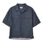 Men's Oversize Twill Shirt: Denim Look, Heavy Wash S - Shop Giordano