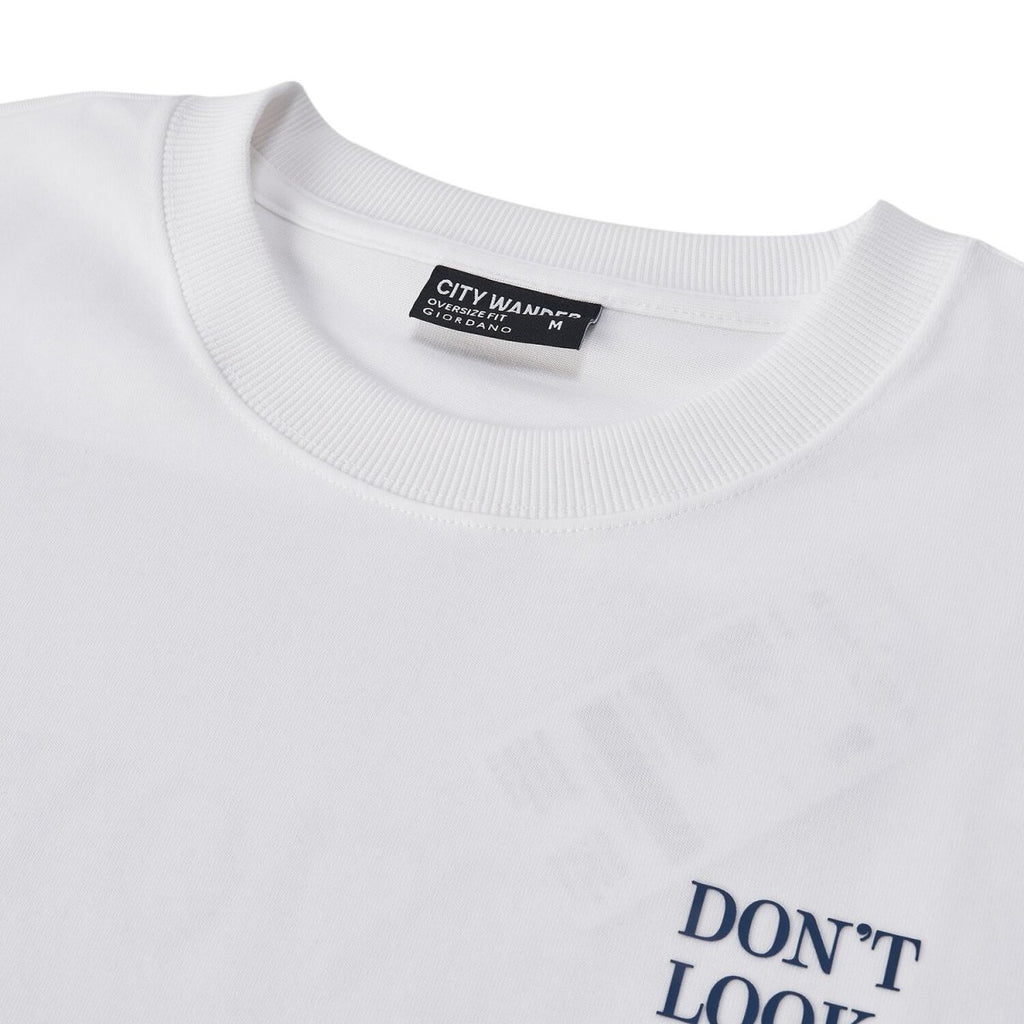 Giordano Men's Oversized Cotton Crew Neck Print Tee | Wander City Collection - Premium Print Tee