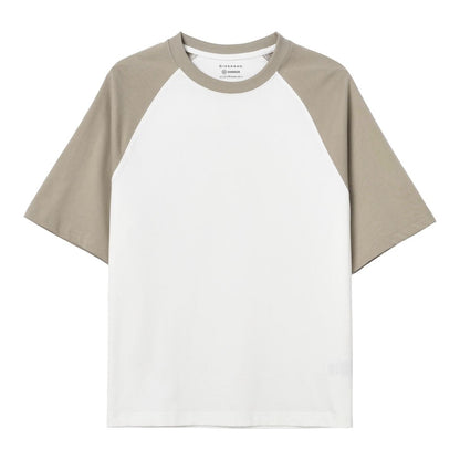 Men's Oversized Cotton Jersey Crew Neck Blocking Tee - Giordano