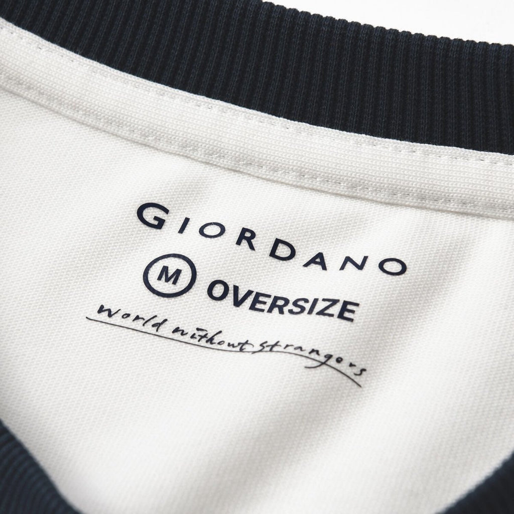 Giordano Men's Oversized Cotton Jersey Crew Neck Blocking Tee - Premium Tee