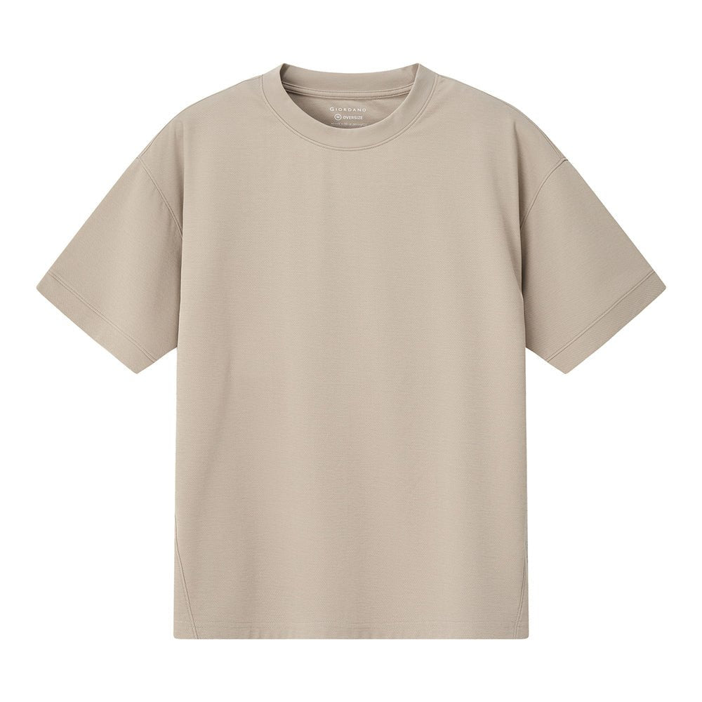 Giordano Men's Oversized Jacquard Texture Crew Neck Tee - Premium Tee