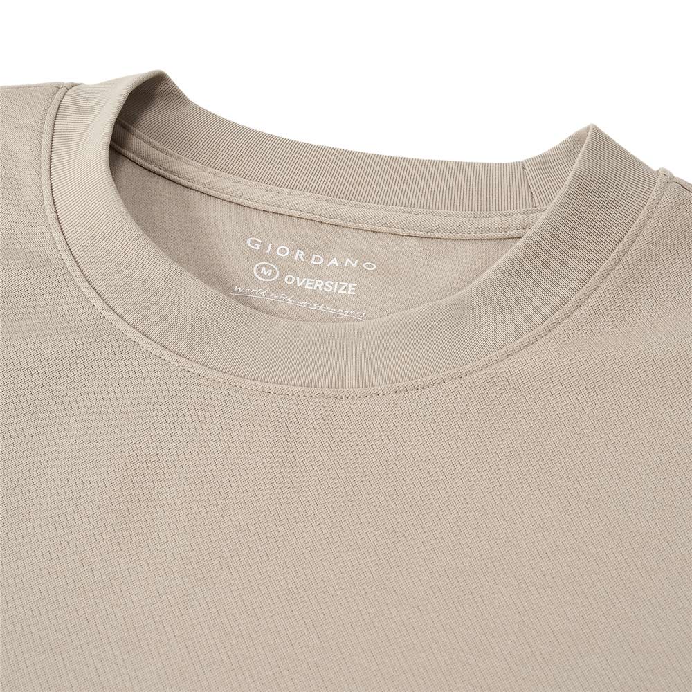 Giordano Men's Oversized Jacquard Texture Crew Neck Tee - Premium Tee