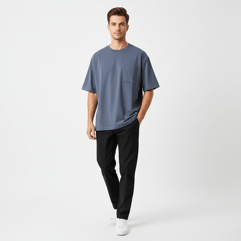 Men's Oversized Tee With Pocket S - Shop Giordano