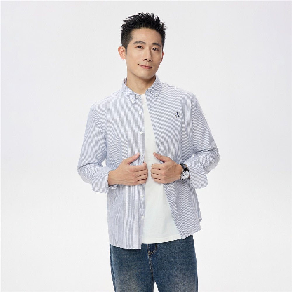 Giordano Men's Oxford Long Sleeve Shirt - Premium Shirts
