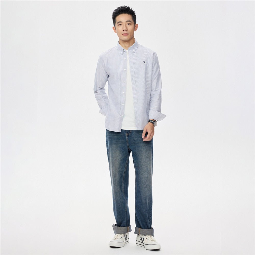 Giordano Men's Oxford Long Sleeve Shirt - Premium Shirts