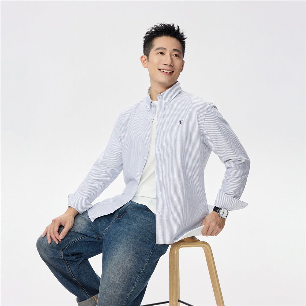 Giordano Men's Oxford Long Sleeve Shirt - Premium Shirts