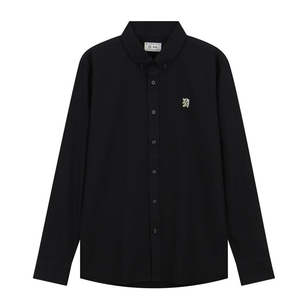 Men's Oxford Long Sleeve Shirt S - Shop Giordano