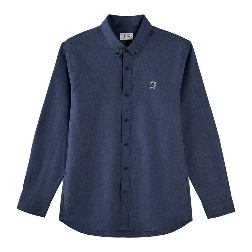Men's Oxford Long Sleeve Shirt S - Shop Giordano