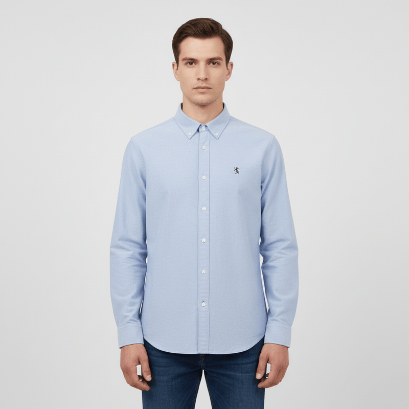 Men's Oxford Long Sleeve Shirt S - Shop Giordano