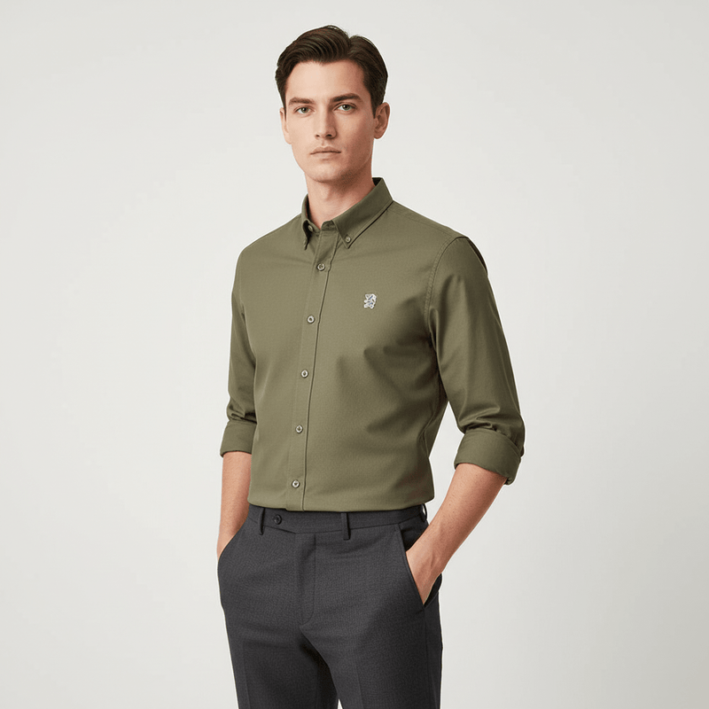 Men's Oxford Long Sleeve Shirt S - Shop Giordano